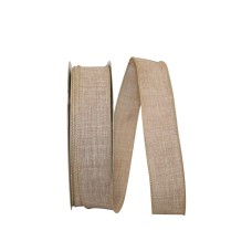 1.5 Inch Everyday Linen Value Ribbon , Wired Edge Ribbon - Natural Color (50 yards) SALE ITEM